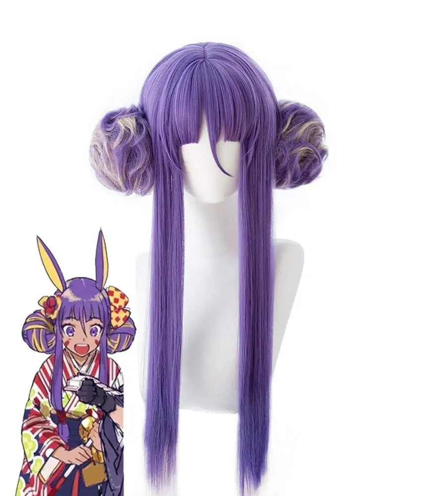 

Fate Grand Order FGO Caster Nitocris Cosplay Hairs Purple Long Hair Headwear