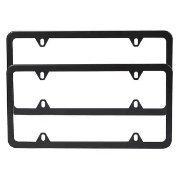 

2pcs Carbon Fiber License Plate Frames 2 Hole US Car Tag Covers Stainless Steel Durability Universal with Screw Caps