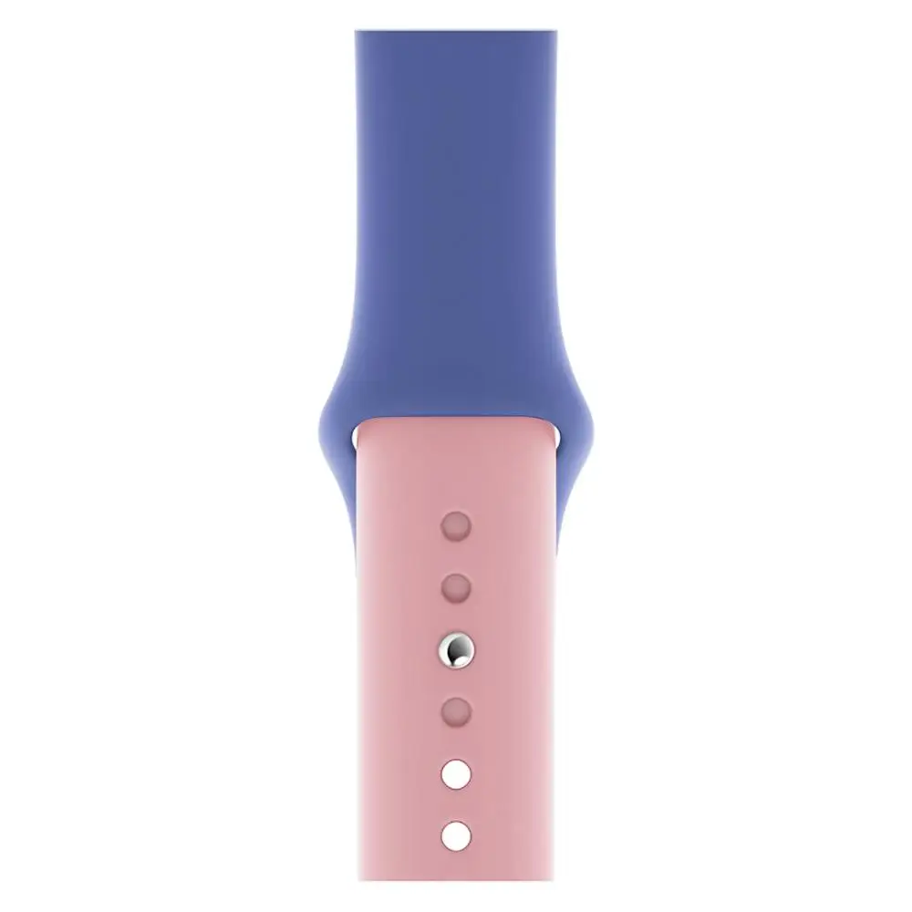 blue pink Ремешок для Apple Watch 4 3 2 1 полосы 38 мм 42 мм силиконовый мягкий спортивный резиновый ремешок для часов Ремешок для Iwatch серии 4 3 2 1 40 мм 44 мм - Цвет ремешка: blue pink