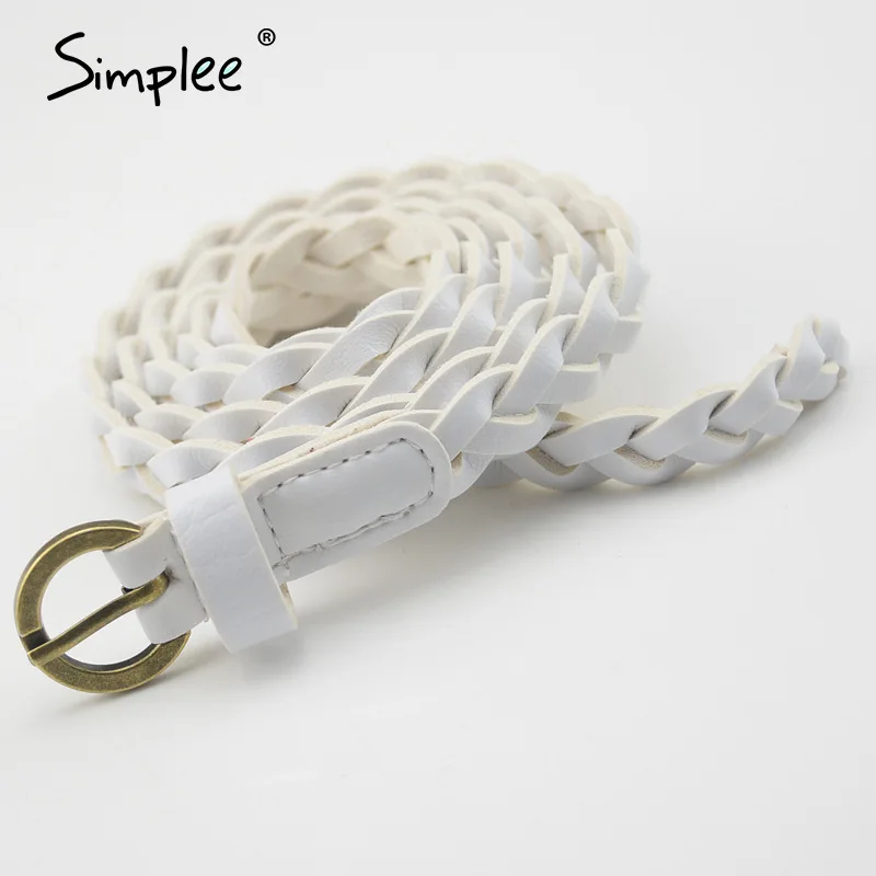 10223-503 Simplee, винтажный витой женский тонкий пояс, вязаный крючком, женский свитер, штаны, пояс, трендовая металлическая пряжка, женский ремень, аксессуары - Цвет: 10223-503