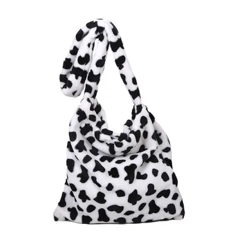 

Girl Cute Cow Plush Small Bag Student Messenger Bag Soft Girl Shoulder Bag Female