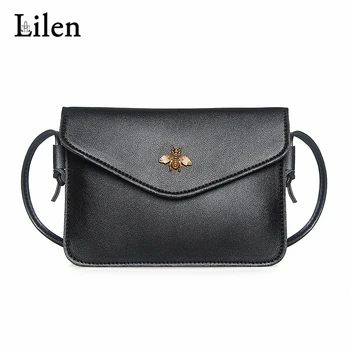 

LILEN New Simple Fashion Girl Student Shoulder Purse metal Bee Rivet Mini Crossbody Bag