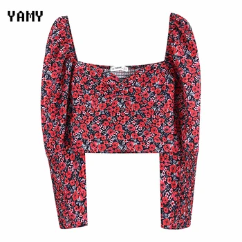 

Flower print Womens tops and blouses puff sleeve zoravicky Womens short Blouses Tops fashion chic Womens Blouses za Blusas 2019