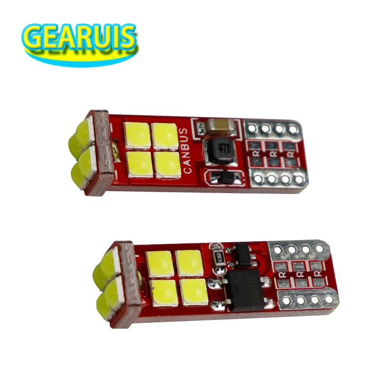 100 шт. 2,64 Вт T10 canbus 0.22A светодиодный 12 smd 3030 светодиодный неполярный светильник для чтения в салоне автомобиля, лампа-маркер 168 194 светодиодный без ошибок 12В