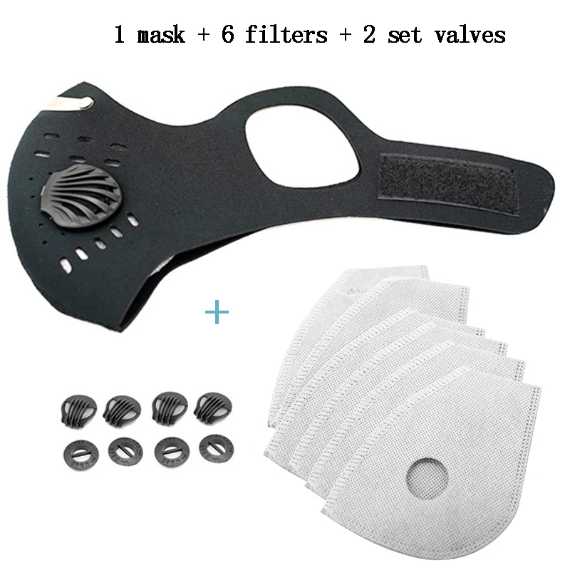 Cycling Face Mask Filters Valves Activated Carbon PM 2.5 Anti Pollution Running Cycling Mask Bike Accessories|Cycling Face Mask| - AliExpress
