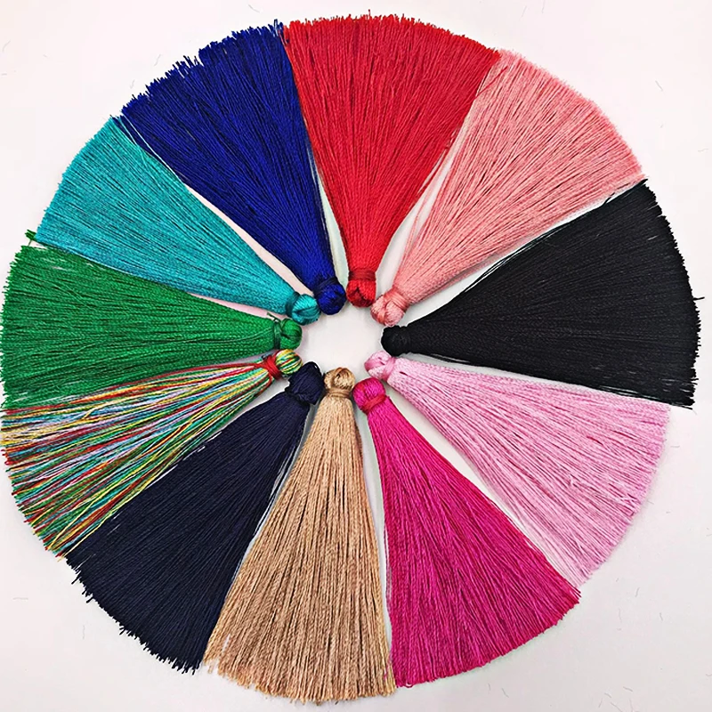 Small Silk Tassel Earrings pendant Charms Crafts Silver End Caps Tassels Brush For DIY Jewelry Making Accessories 5/10Pcs 6cm tassel fringe tassel decoration tassel accessories tassel trim mini tassels silky floss tassels