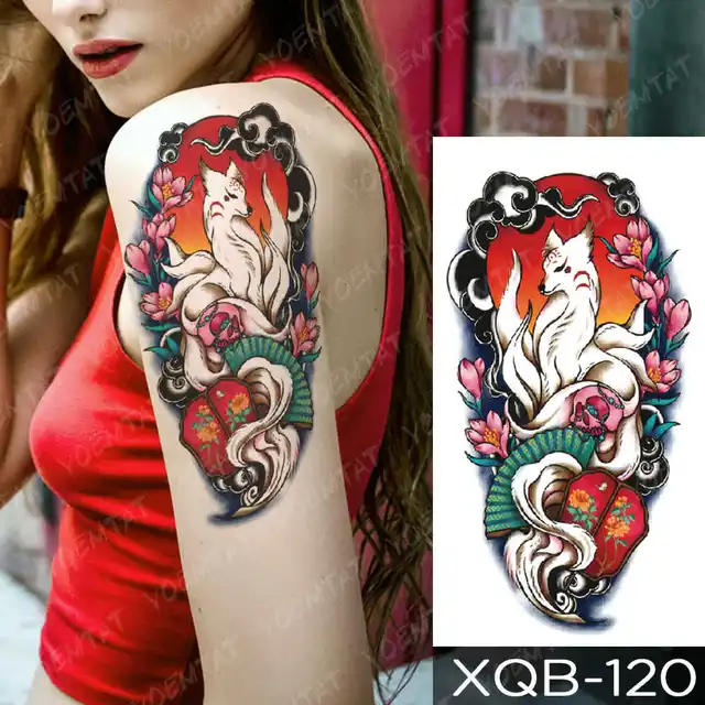 Dragon Wolf Tiger Animal Waterproof Temporary Tattoo Sticker Man Arm Leg Tato Body Art Fake Tatto Water Transfer Tatoo Women 37-XQB120