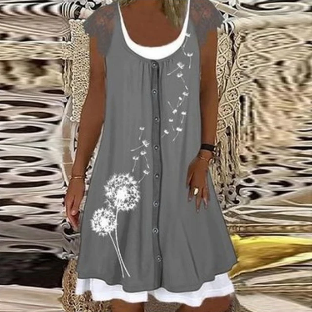 Summer Patchwork Short Dress Women 2021 Casual O Neck Pocket Party Dress Ladies Sleeveless Loose Beach Dresses Plus Size 06