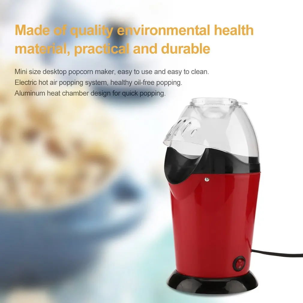 Mini Portable Home Electric Popcorn Maker Round/Square Hot Air Popcorn Making Machine Kitchen Desktop Mini DIY Corn Maker 1200W