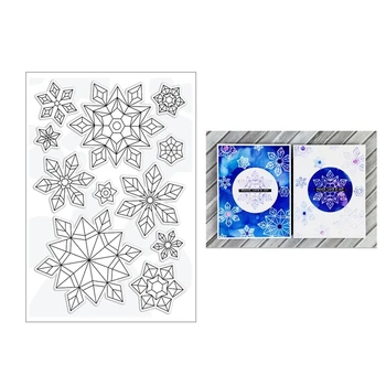 

2020 New Metal Cutting Dies and Clear Stamps Scrapbooking Prismatic Snowflakes Embossing Frames Card Craft For Paper Making Set
