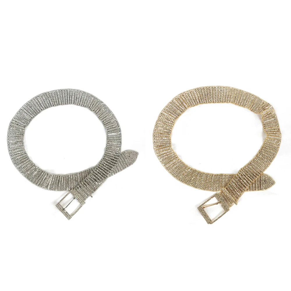 

New Women's 10 Rows Full Rhinestone Shiny Waist Belts Waistband Party Dress Belt Waist Belts Women Diamante Crystal Bride Wide