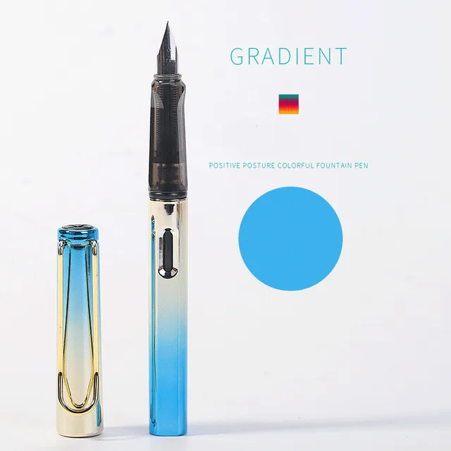 2021 New Fountain Pen Fashion Popular Plastic Colorful Classic Business Gift Ink Pens Nice Office Pen Gift Gradient Color 642