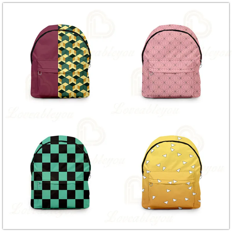 

3D Casual Backpack Anime Demon Slayer Printing Backpack Student Bag Oxford Cloth College Style School Bag