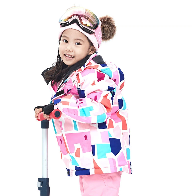 Girls1 jacket Детская ветрозащитная Водонепроницаемая Теплая Лыжная куртка для мальчиков, куртка для сноуборда лыжные комплекты Зимний лыжный костюм для мальчиков зимние штаны для температуры-20-30 градусов - Цвет: Girls1 jacket