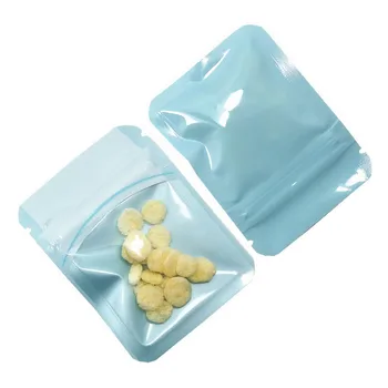 

200Pcs Clear Front Blue Resealable Zip Lock Plastic Bag Self Sealing Food Candy Packaging Bags Party Small Gifts Storage Pouches