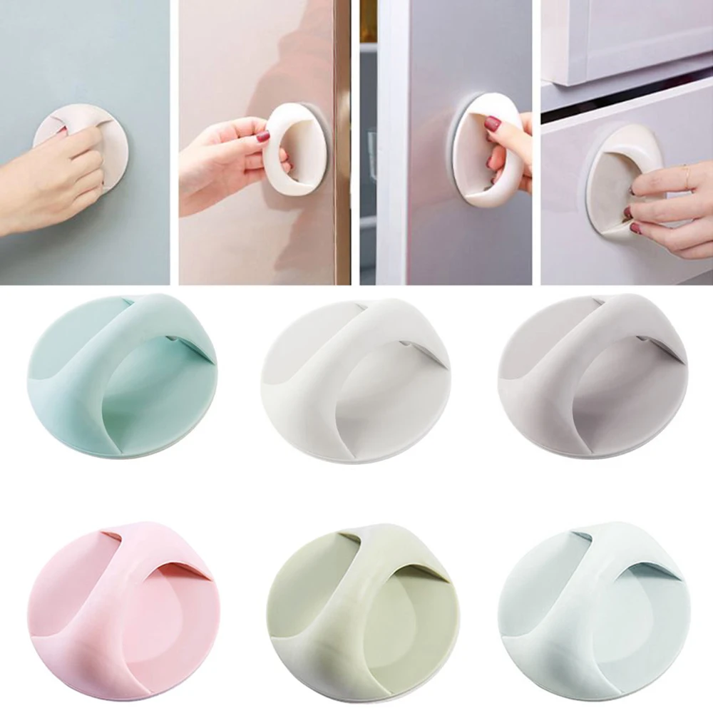 Round Auxiliary Knobs Cabinet Suction Cup Handle Window Sliding Door Self-adhesive Wardrobe Pulls Refrigerator Handle door handles cabinet handles plastic suction cup handle