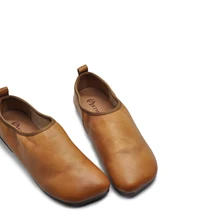 Artmu/Женская обувь в винтажном стиле; Балетки без застежки на плоской подошве; Лоферы ручной работы из натуральной кожи; модная удобная обувь на мягкой подошве