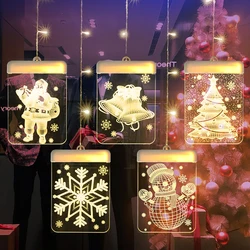 3D LED Christmas Lights Fairy Lights Garland Curtains Battery Powered Garland Chandeliers Windows Home Decoration