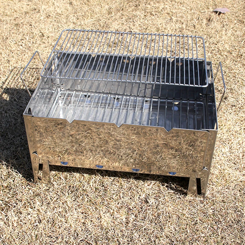 Портативный складной гриль для пикника барбекю из нержавеющей