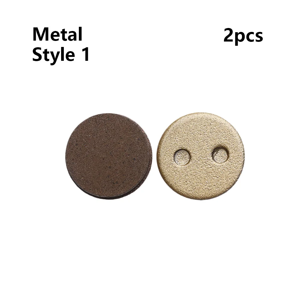 Metal Style 1 2 шт., тормозные колодки для электрического скутера, фрикционные пластины заднего колеса, полуметаллические колодки для скутера, скейтборда, запчасти для XIAOMI MIJIA M365 - Цвет: Metal Style 1