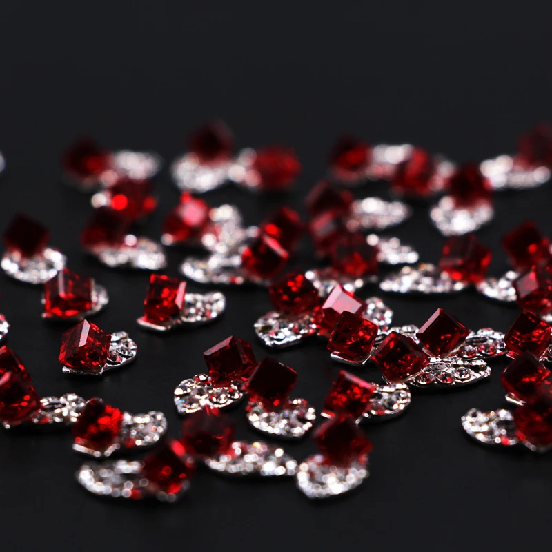 Большие 3D Стразы для ногтей Красный Кристалл украшение мини бусины