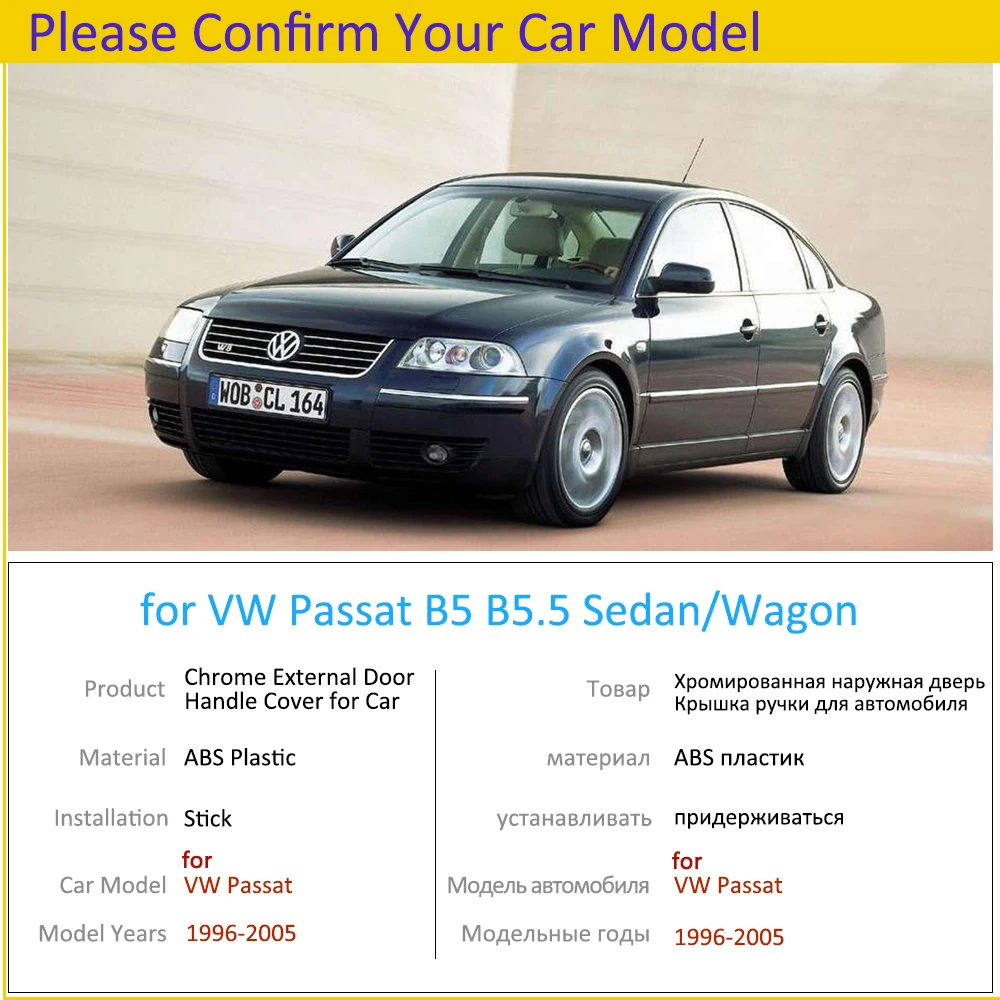 Хромированные ручки для Volkswagen VW Passat B5 B5.5 1996~ 2005 аксессуары наклейки для автомобиля Стайлинг 1997 1998 1999 2000 2001 2002