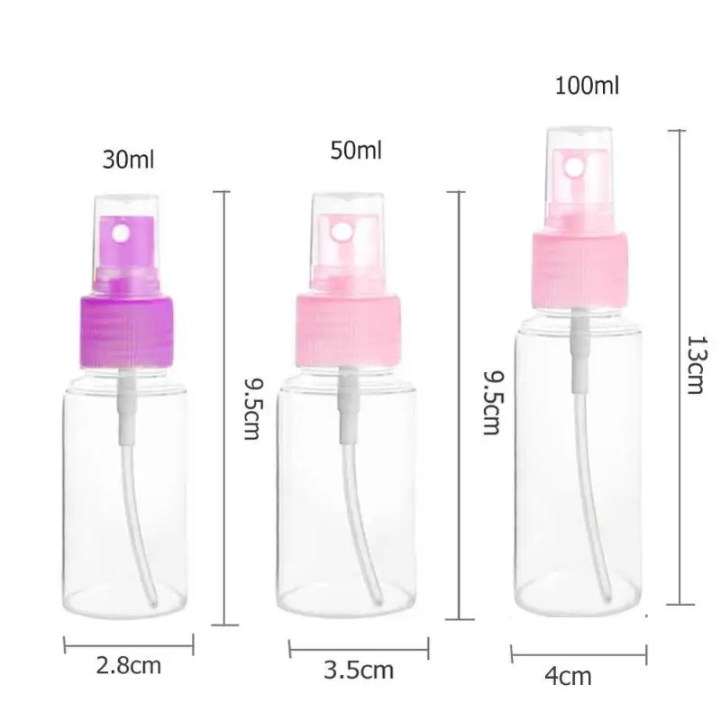 30/50/100ml Refillable Spray Bottle Clear Perfume Shampoo Lotion Bottles Travel Cosmetic Liquid Press Pump Spray Bottles