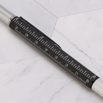 

6 in 1 metal pen Multifunction Tool Ballpoint Pen Screwdriver Ruler Spirit Level