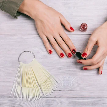 

160pcs False Nail Sticks Useful Nail Display Tips Nail Tips Board Nail Practice Tips Nail Color Plates for Home Nail Shop
