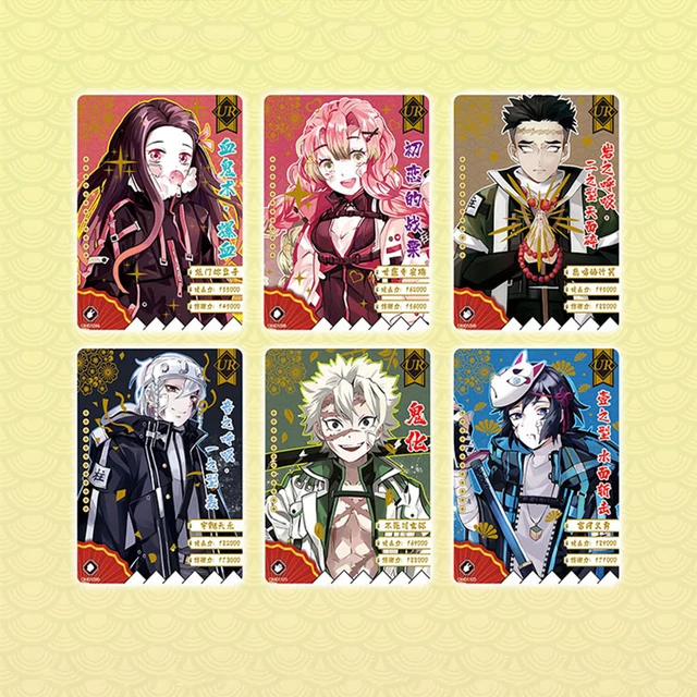 Demon Slayer No Yaiba Paper Card Letters One Games Children Anime Peripheral Character Collection Kid's Gift Playing Card Toy 5