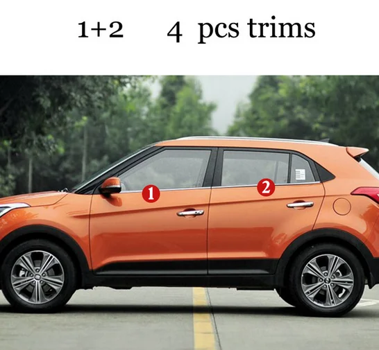 Накладки на окна автомобиля из нержавеющей стали для hyundai Creta hyundai ix25 hyundai Cantus - Цвет: 4 pcs trims