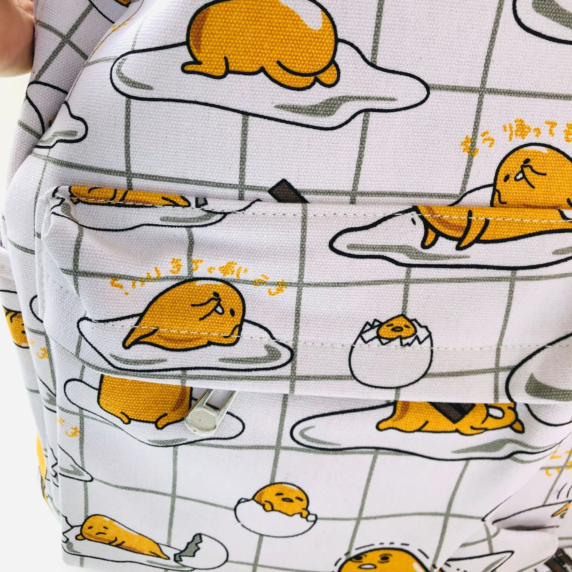 15*29*40 см желтый и белый Gudetama мультфильм холщовый рюкзак дорожный плюш сумка в виде котенка