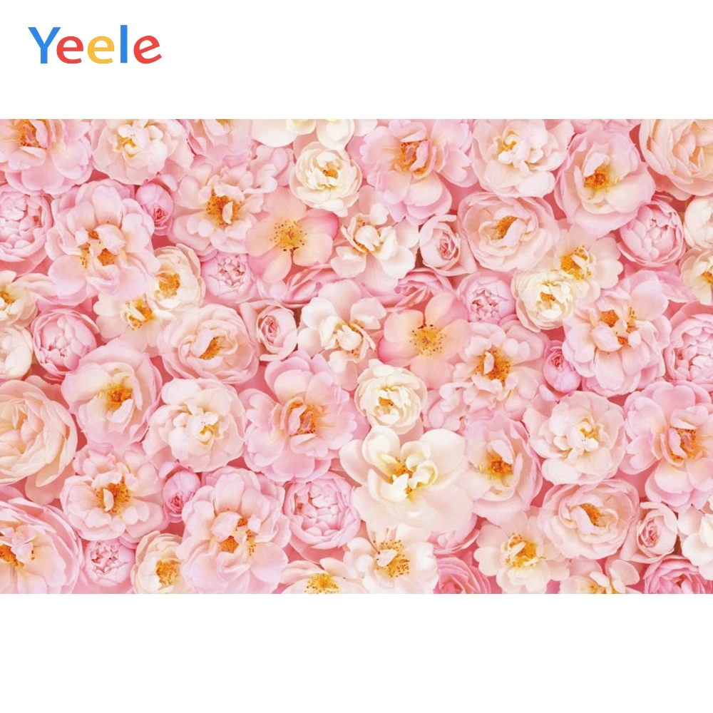 

Wedding Photocall Pink Flower Newborn Baby Shower Birthday Backdrop Custom Vinyl Photography Background For Photo Studio Shoot