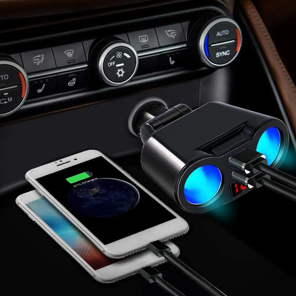 Автомобильный прикуриватель, usb-разветвитель, переходник для телефона, MP3 DVR, 5 В, 3.1A, двойной USB разъем, адаптер, напряжение, монитор, автомобильное зарядное устройство