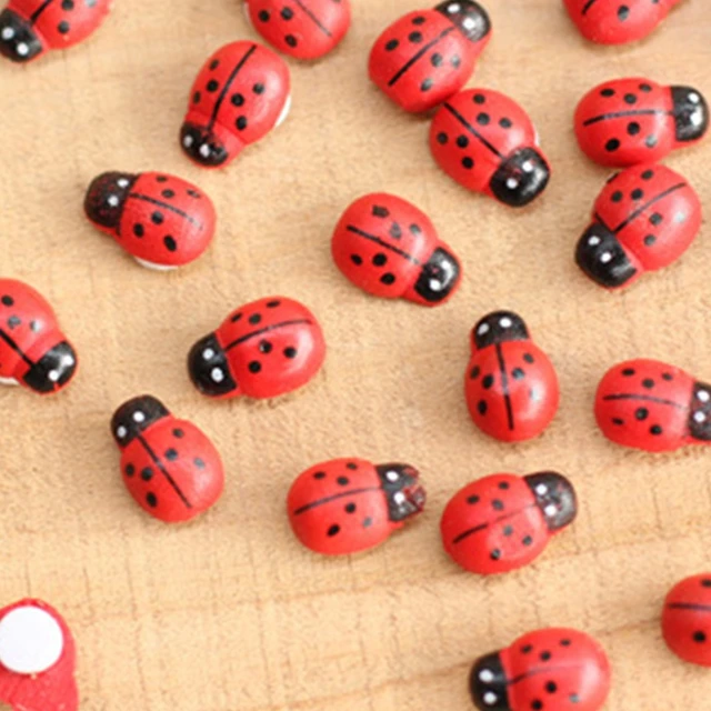 100Db Festett Mini Fa Katicabogár Lapos Miniatűr Figurák Díszítések Barkácsolás Kézműves Tündér Kert Bonsai Díszbabaház - Image 4