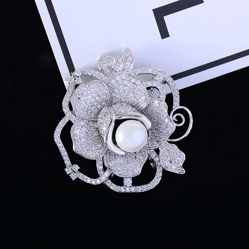 Korean-style Accessories Classic Style Corsage Zircon Brooch Rose Brooch Wedding Accessories