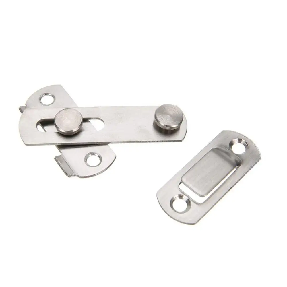 Mayitr 1set Guard Latch Bolt and 4 Screws Sliding Door Lock Handle Stainless Steel Door Latch Home Safety Chain Accessories