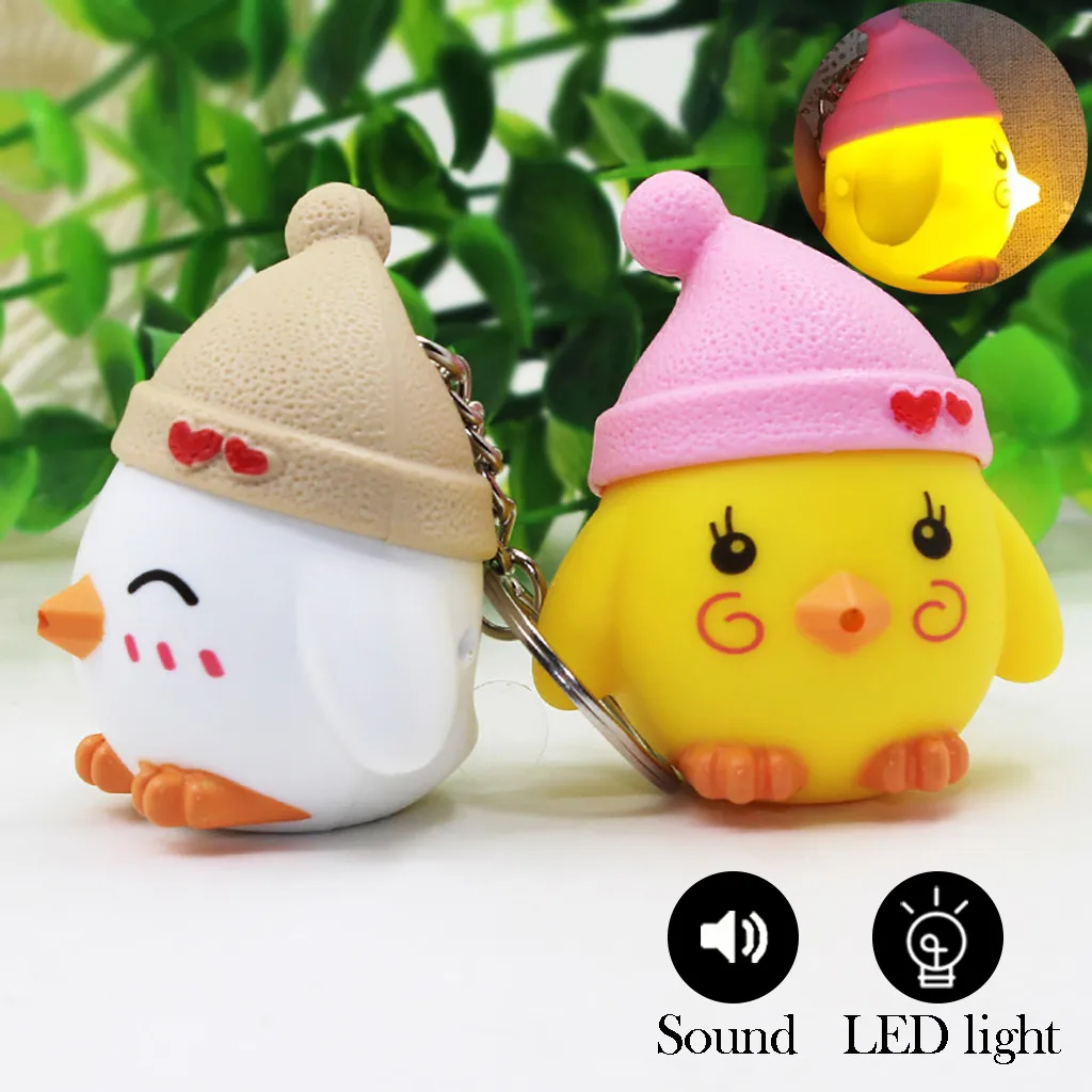 

Cute Chick LED and Sound Light Lamp Flashlight Keyring Key Chain Kids Gift Toy L0923