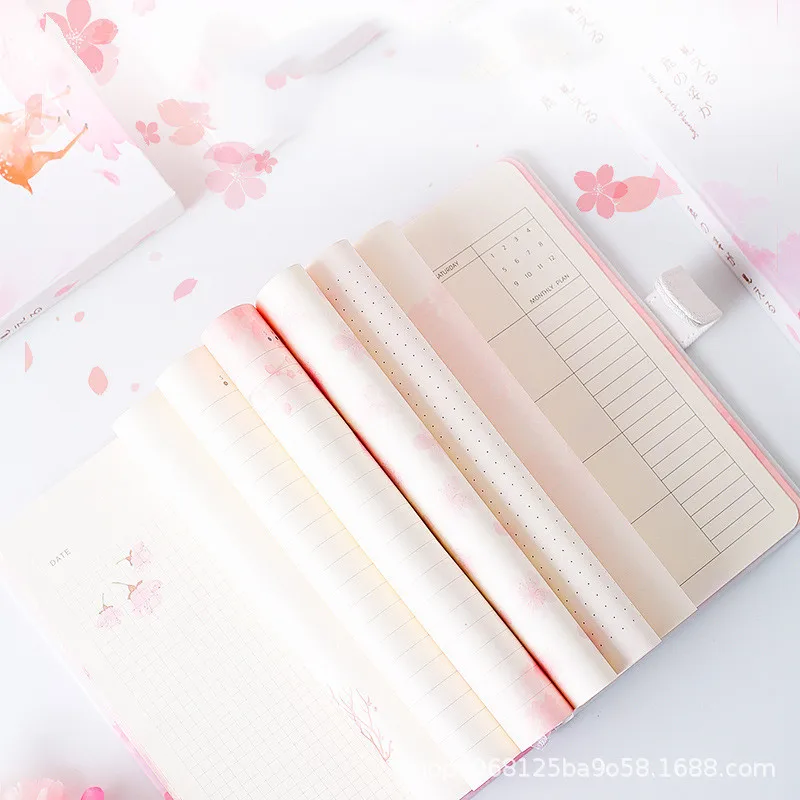Kawaii Journal A5 блокнот с розовым оленем сетка пустой рисунок в горошек ежедневный