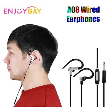

A08 Ear Hook Wired Earphone 3.5mm Anti-drop Sport Earphones Super Bass Running Music HD Hifi Headset for Phone Computer Tablet