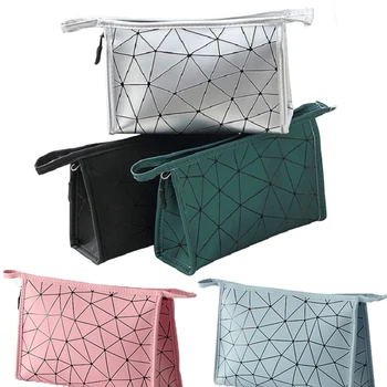 

Cosmetic Bag For Make Up Fashion PU Leather Waterproof Travel Cosmetic Necesser Organizer Zipper Makeup Case Pouch Toiletry Kit