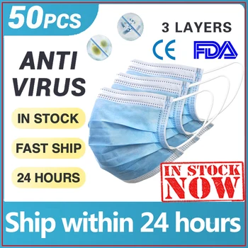 

100 pcs 5 Couches Masque De Protection Masque kn95 masques anti pollution poussière guantes latex détachable anti virus masques