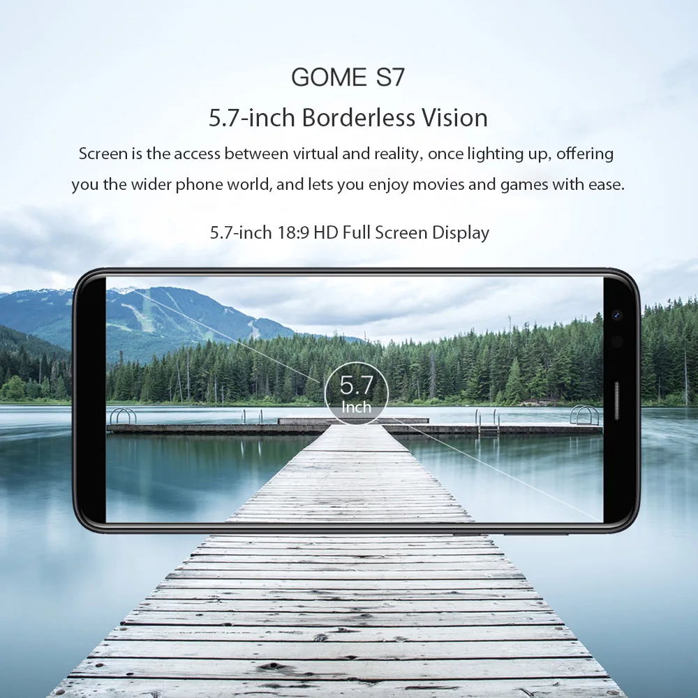 GOME S7, 4 ГБ, 64 ГБ, 5,7 дюйма, мобильный телефон MT6750T, четыре ядра, Android 7, две sim-карты, 4000 мАч, аккумулятор, отпечаток пальца, смартфон