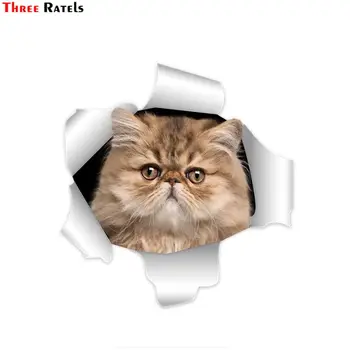 

Three Ratels QM-6 cute 3D Persian Cat stickers fashion children room sticker motorcycle sticker