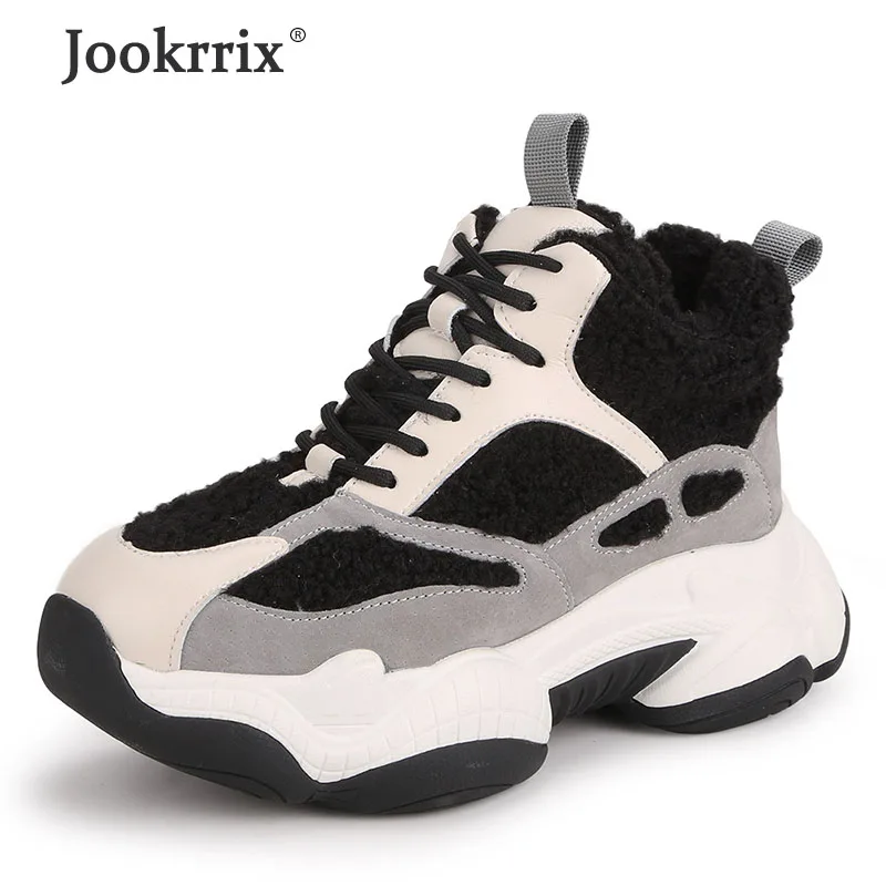 Jookrrix; коллекция года; женская модная обувь на танкетке 5,5 см; обувь на толстой подошве для женщин; брендовые кроссовки на массивном каблуке; обувь из натуральной кожи для девочек