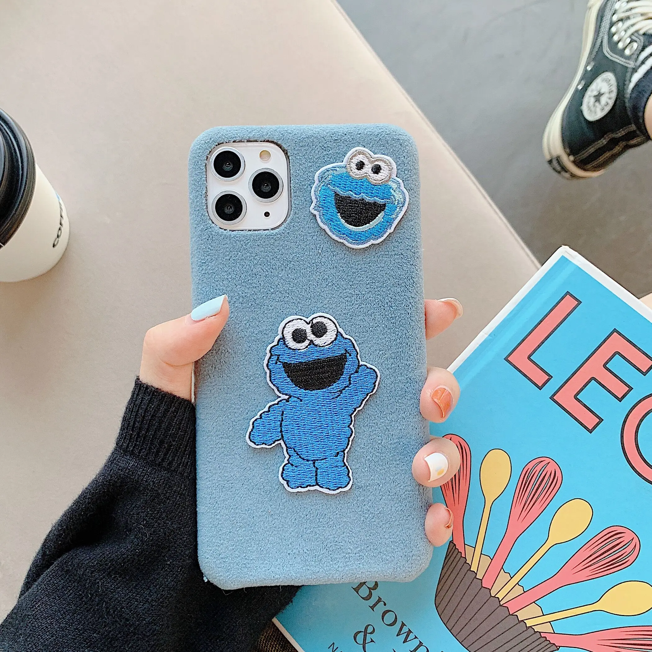 Милый мультфильм Улица Сезам печенье Элмо чехол для телефона для iphone 11 Pro X XS Max Xr 7 8 Plus ткань плюшевая задняя Мягкая обложка чехол s - Цвет: Design 2