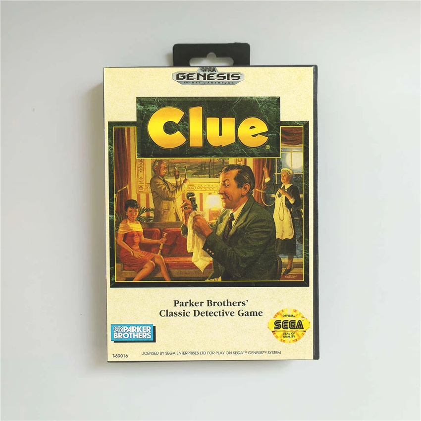 

Clue - USA Cover With Retail Box 16 Bit MD Game Card for Sega Megadrive Genesis Video Game Console