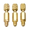 3Pcs/Set Brass R410A Refrigerant Straight Ball Valves AC Charging Hoses Brass 1/4