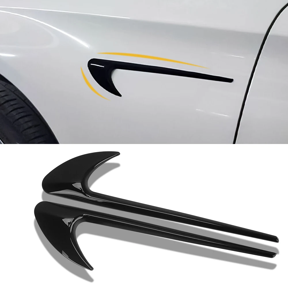 Углеродное волокно автомобиля, устанавливаемое на вентиляционное отверстие в салоне автомобиля Fender сторона Стикеры для Mercedes Benz V8 BITURBO 4matic W212 W211 W210 W205 W202 W176 W204 AMG CLA CLS - Название цвета: Black