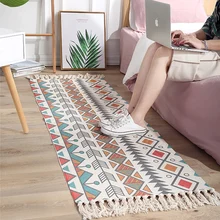 1 шт. хлопковый и льняной тканый ковер с кисточками, напольный ковер, дверной гобелен для спальни, декоративное одеяло, подвесной ковер для гостиной